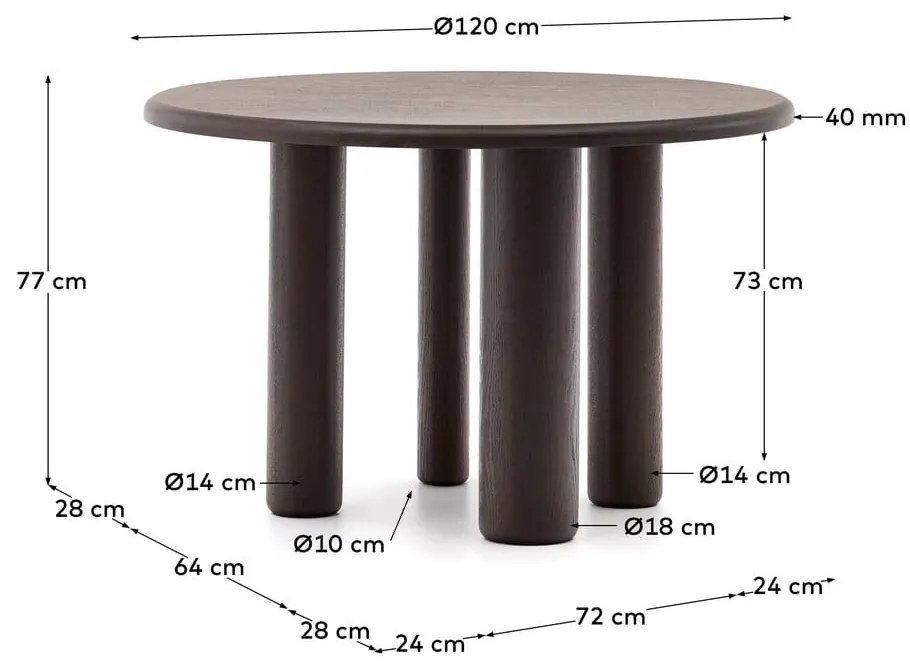 Okrągły stół ø 120 cm Mailen – Kave Home