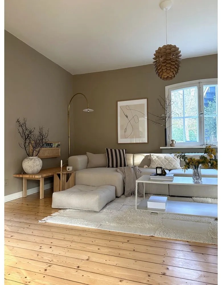 Sztruksowy puf Karup Design More Ivory