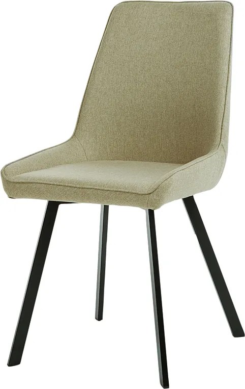 Zestaw 4 nowoczesnych beżowych krzeseł do salonu z tkaniny "Woody" z metalowymi nogami 46x57 cm 80h