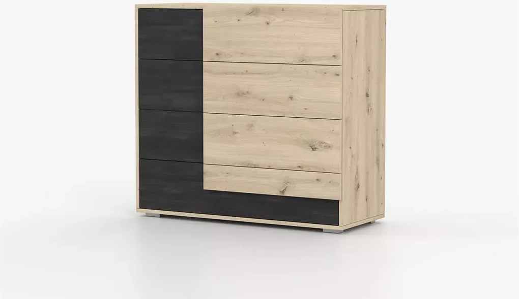 Komoda Norven 4-szufladowa w kolorze dąb artisan + sosna norweska