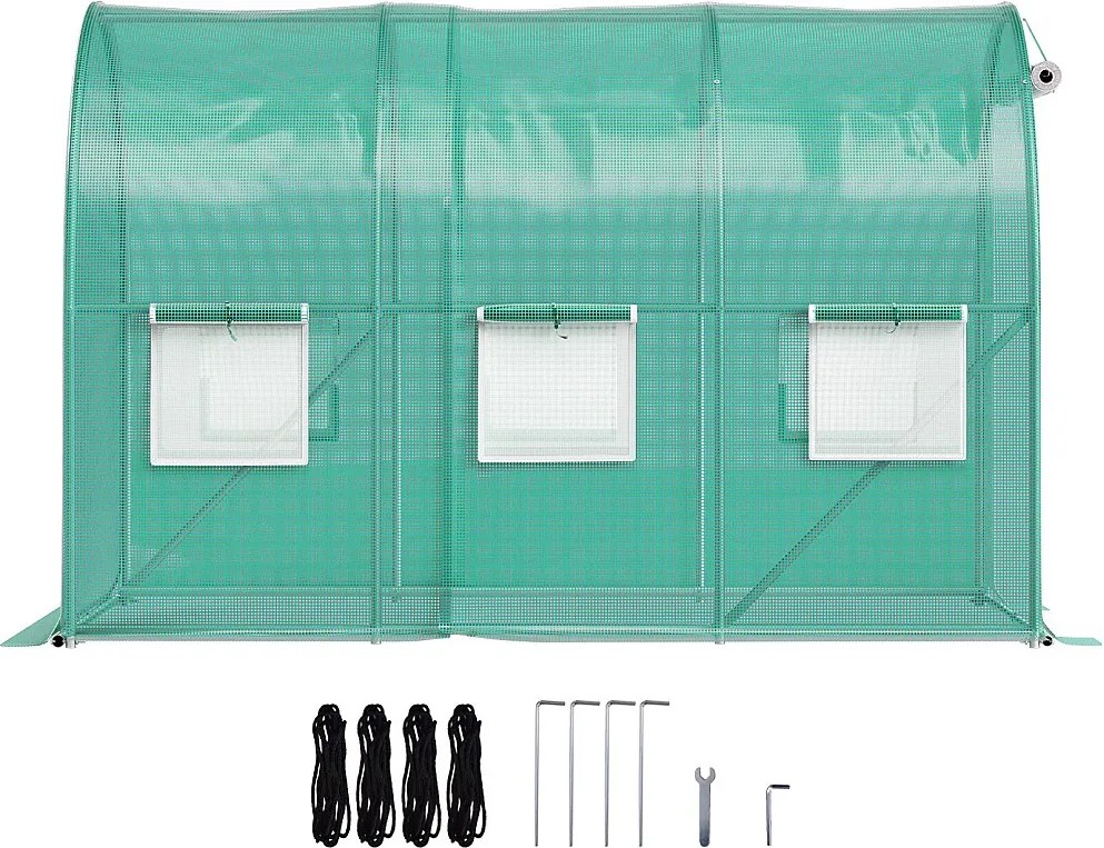 Tunel Foliowy SucceBuy 304,8 x 213,36 x 213,36 cm, Ocynkowana Rama, Wodoodporna Powłoka