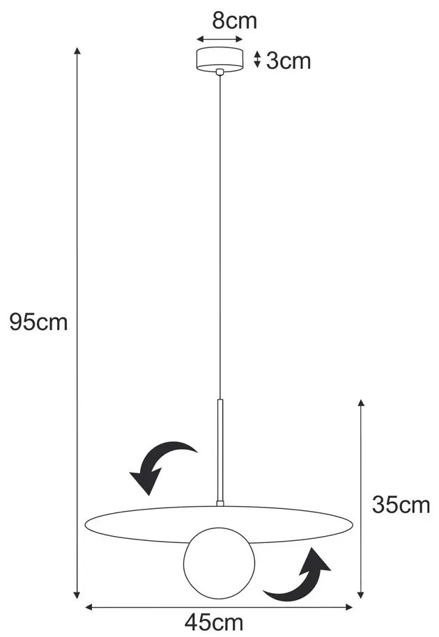 Nowoczesna lampa wisząca z ruchomym kloszem - A694 Z7-B36