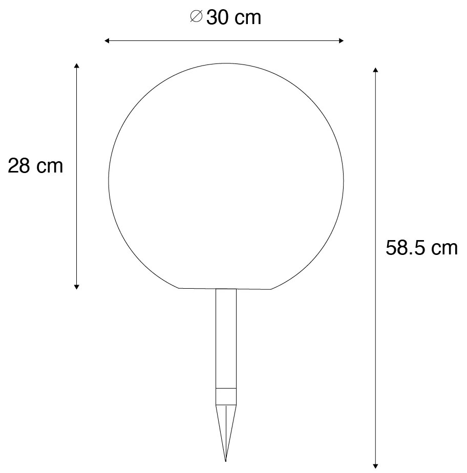 Zewnetrzna Lampa ogrodowa biała 30 cm z wbudowanym LED IP44 Solar RGBW - Ludger Nowoczesny Oswietlenie zewnetrzne