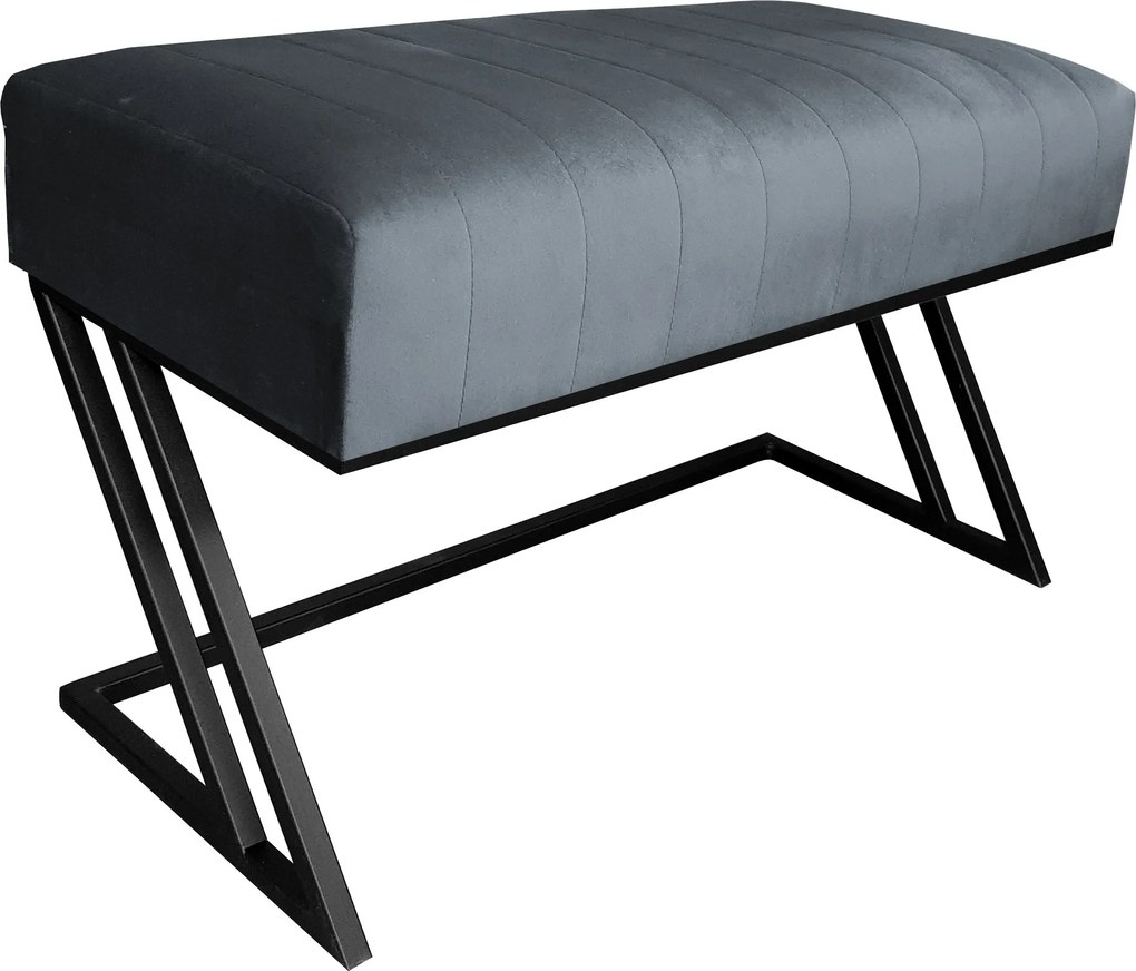 Ławka ZETA tkanina Welur loft ławka metal