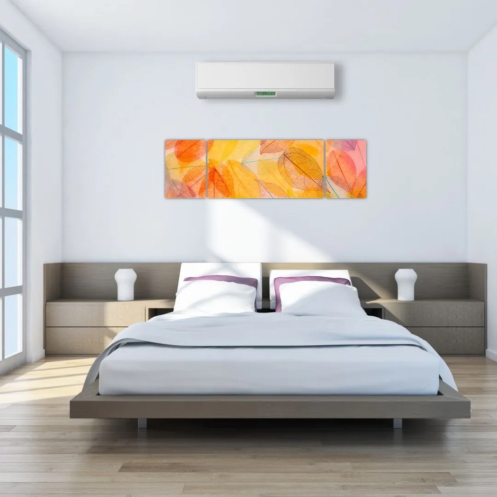 Obraz - Tło z jesiennych liści (170x50 cm)