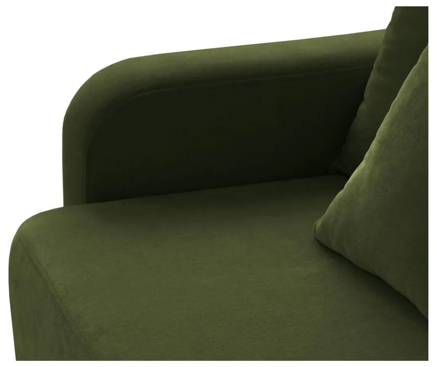 Zielona rozkładana sofa ze schowkiem 231 cm Elen – Micadoni