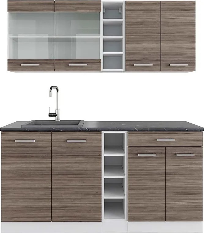 Pojedyncza kuchnia szlachetny szary/biały 160x60x81.6 r-line