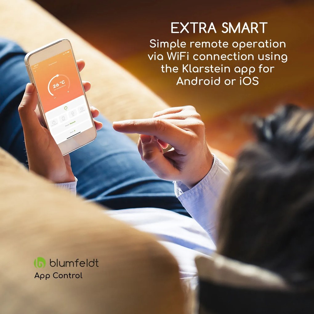 Blumfeldt Smartwave Smart 2400W Promiennik Podczerwieni na Ścianę Czarny