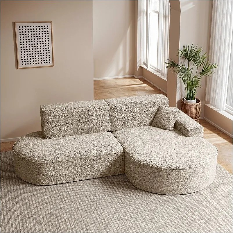 Narożnik Modena Pro, tkanina Arena, Beżowy, Prawy