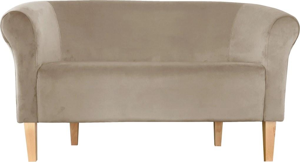 Sofa Milo tkanina Welur : Kolor nogi - Drewno, Kolor tkaniny - VELVET - MG09, Typ tkaniny - Velvet, Wysokość nogi - 20 cm