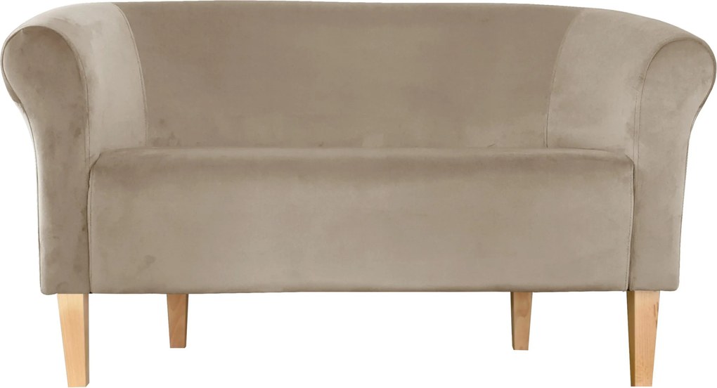 Sofa Milo tkanina Welur wygodna sofa tapicerowana do salonu i poczekalni : Kolor nogi - Drewno, Kolor tkaniny - VELVET - MG09, Typ tkaniny - Velvet, Wysokość nogi - 20 cm