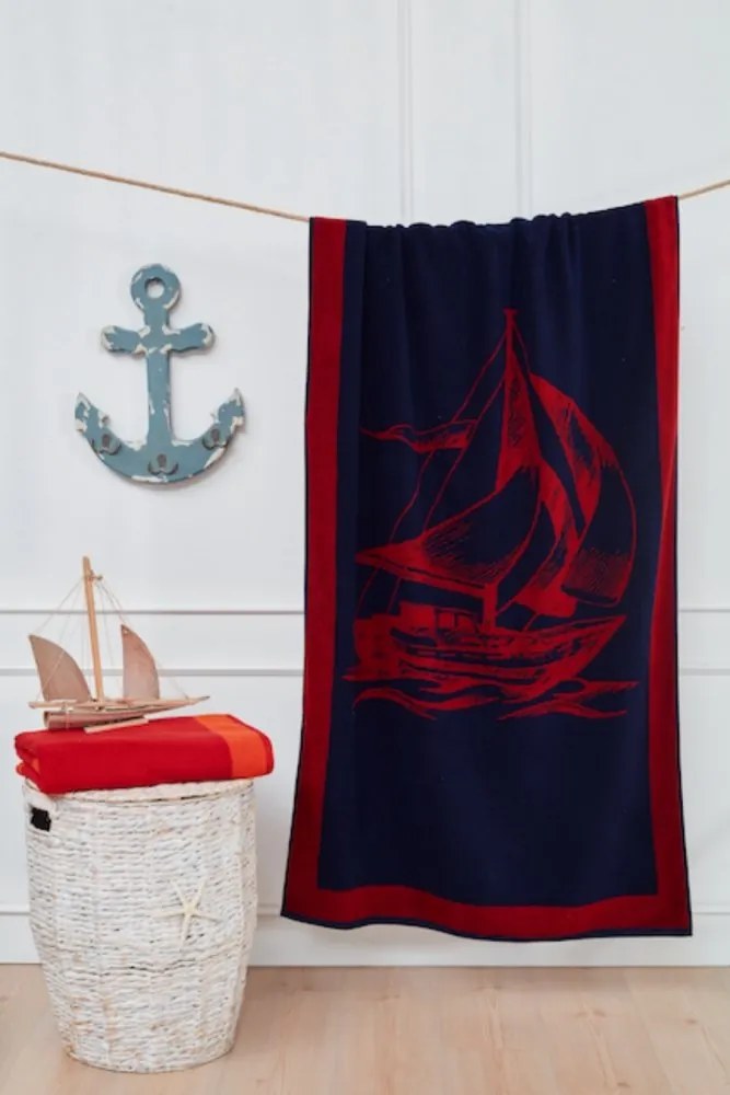 Ręcznik plażowy SAIL 85x160 cm Czerwony