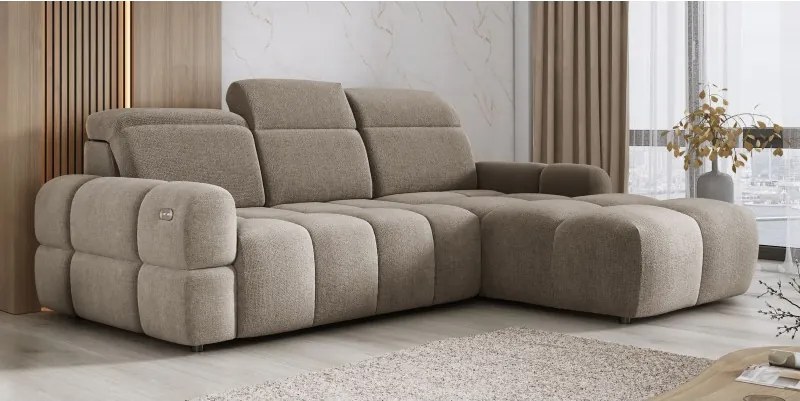 Narożnik MATEO S Wolnostojący Prawostronny Tkanina Memphis 05 kolor Kamelowy WERSAL