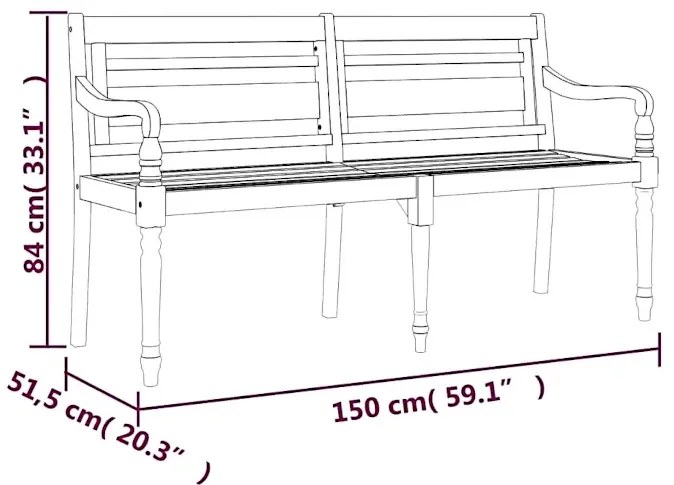 Drewniana ławka z poduszką N1-M17