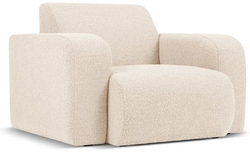 Beżowy fotel z materiału bouclé Molino – Micadoni Home