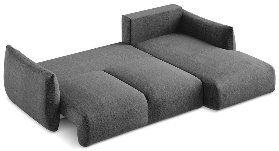 Ciemnoszary rozkładany narożnik (prawostronny/z szezlongiem) Leila – Makamii