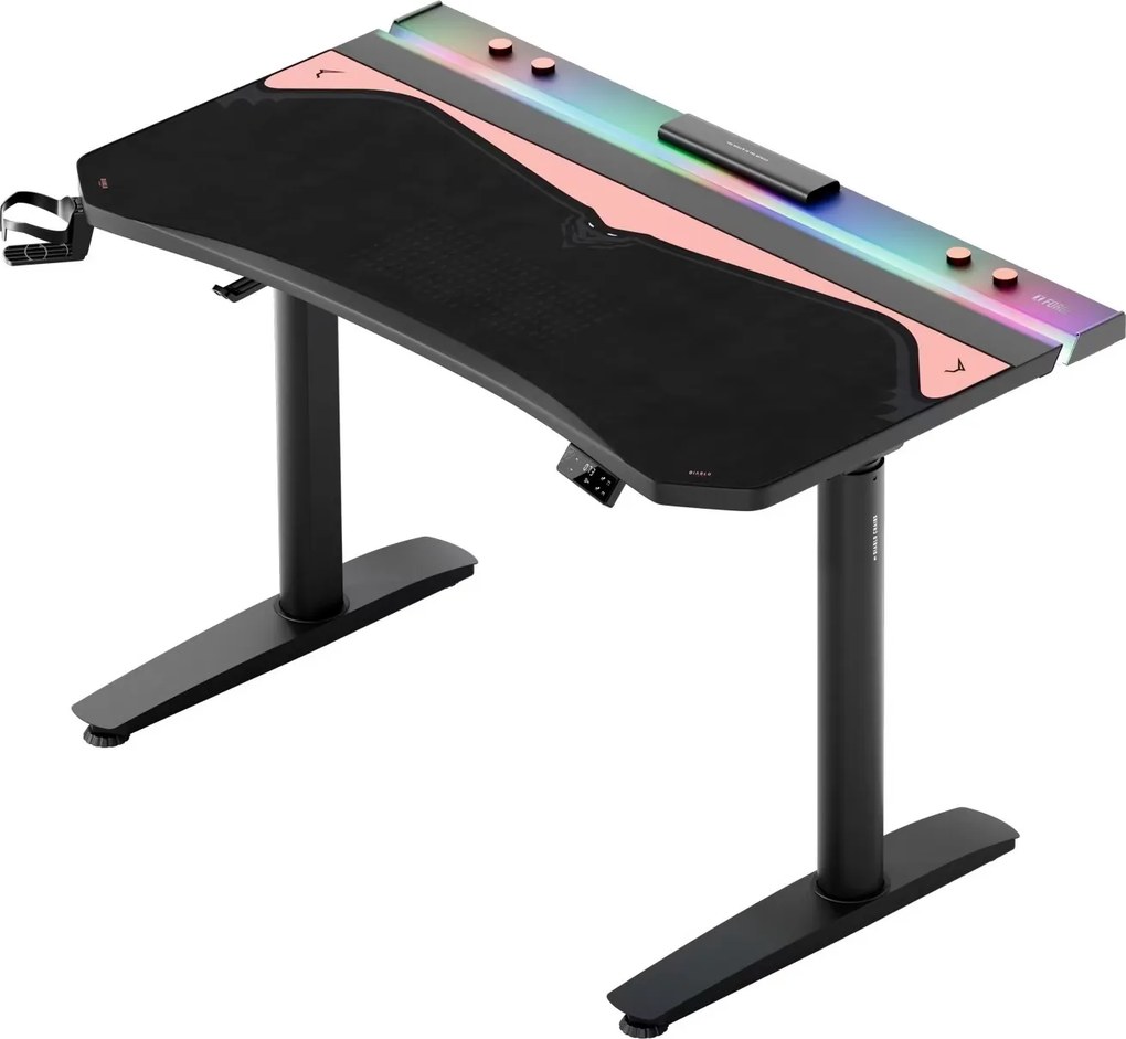 Podkładka ochronna na biurko Diablo X-Forge 120 cm, Black Akira Pink