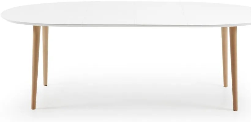 Biały rozkładany stół z białym blatem 90x140 cm Oqui – Kave Home