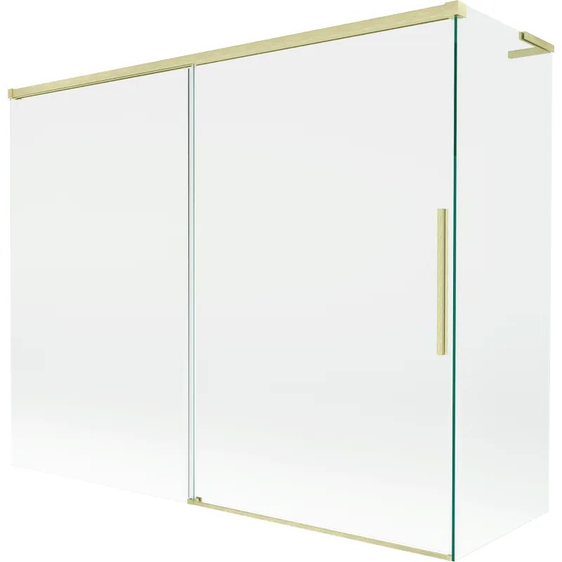 Mexen Rox L parawan nawannowy 2-skrzydłowy rozsuwany 190 + 80 x 150 cm, transparent, złoty szczotkowany - 8C9L-190-080-55-00