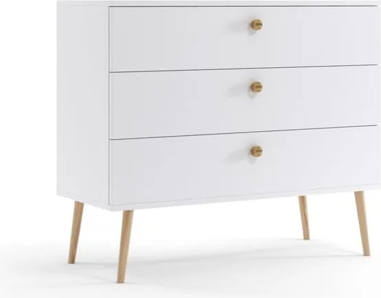 Komoda z szufladami 100 cm BIAŁA boho styl do sypialni pokoju salonu