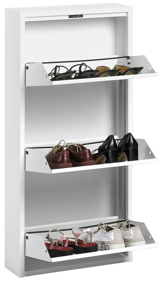 Biała metalowa uchylna szafka na buty 50x103x15 cm Ode – Kave Home