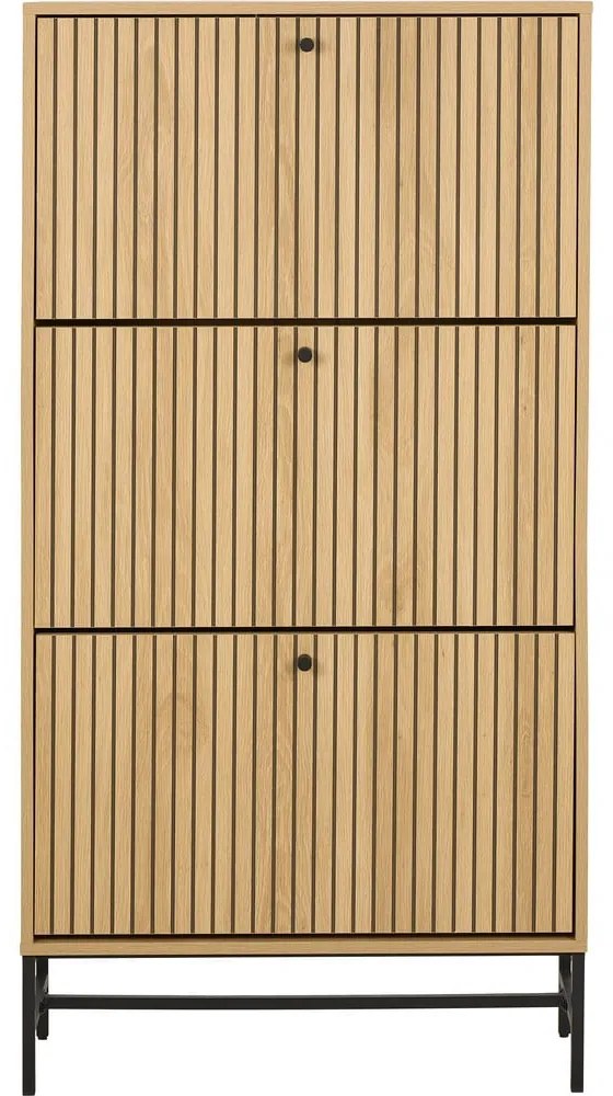 Uchylna szafka na buty w dekorze dębu w naturalnym kolorze 72x140x25 cm Albany – Actona