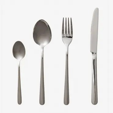 Zestaw Sztućców Ze Stali Nierdzewnej 16 Elementów Sornia Chrome - Sklum