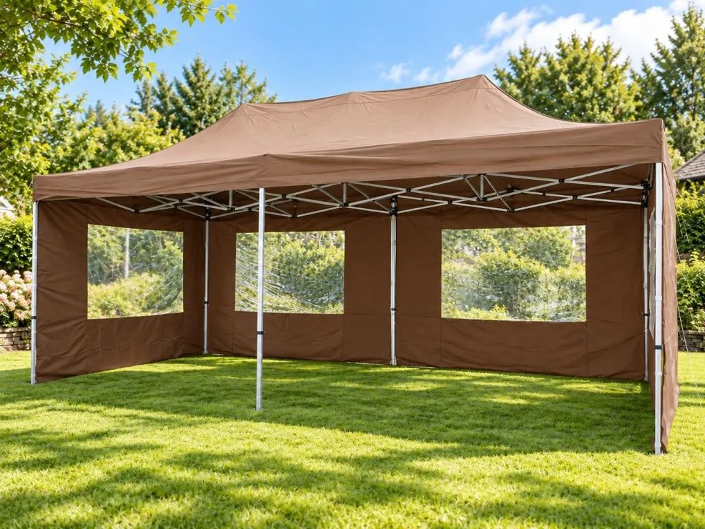Pawilon ogrodowy rozkładany 3 x 6 m - beżowy