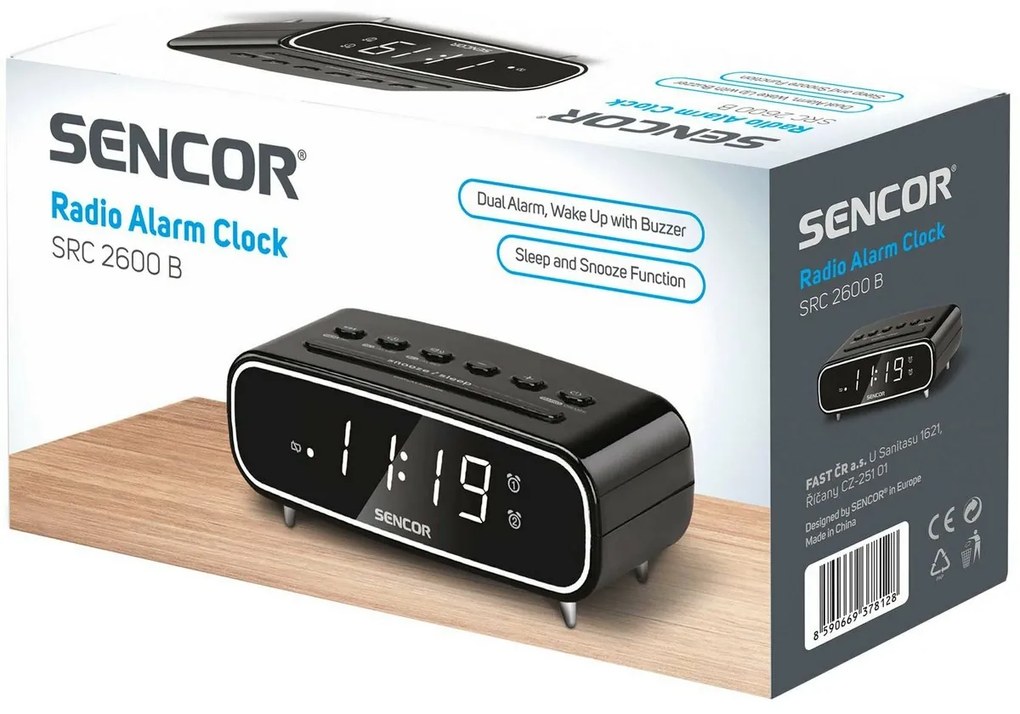 Sencor SRC 2600 B radiobudzik, czarny