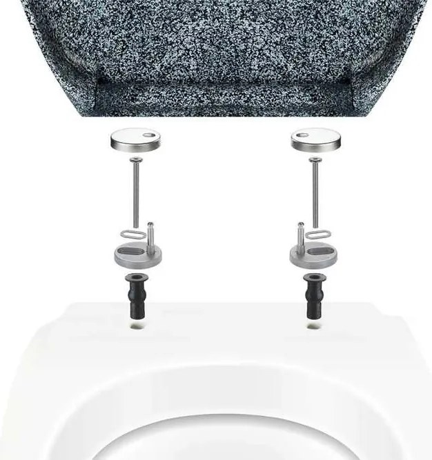 Deska sedesowa OTTANA GRANIT - Duroplast, wolnoopadająca, WENKO