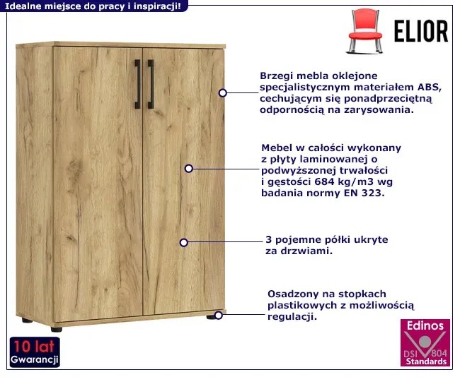 Komoda biurowa na segregatory dąb craft - Rambik