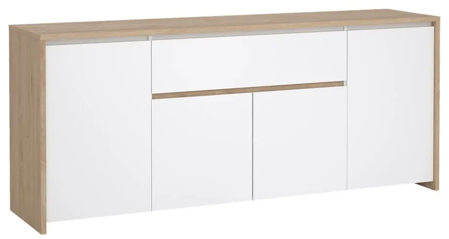 Biało-naturalna komoda w dekorze dębu 197x84x48 cm Next – Tvilum