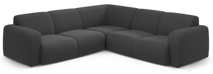 Ciemnoszary narożnik z materiału bouclé (strona zmienna/w kształcie litery L) Molino – Micadoni Home
