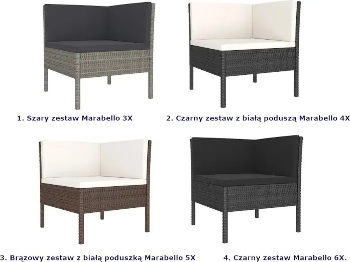 Zestaw wypoczynkowy z naturalnego rattanu - Alva 6X