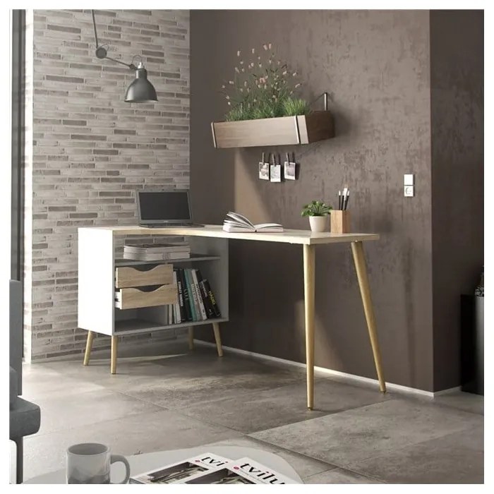 Biurko w kolorze dębu 145x81 cm Oslo – Tvilum