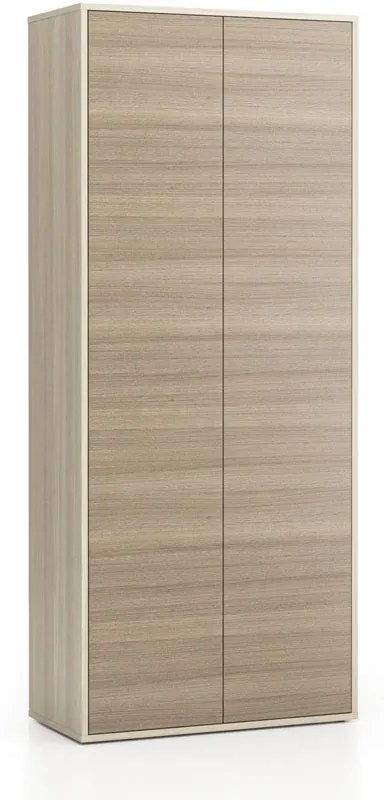 Szafa biurowa z drzwiami LAYERS, 4 półki, 800 x 400 x 1905 mm, dąb naturalny / dąb bejcowany