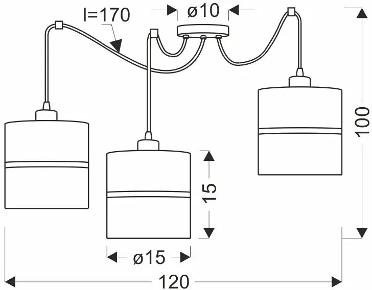Lampa wisząca abażurowa typu pająk czarny + złoto - 13X Z039 W1-D98