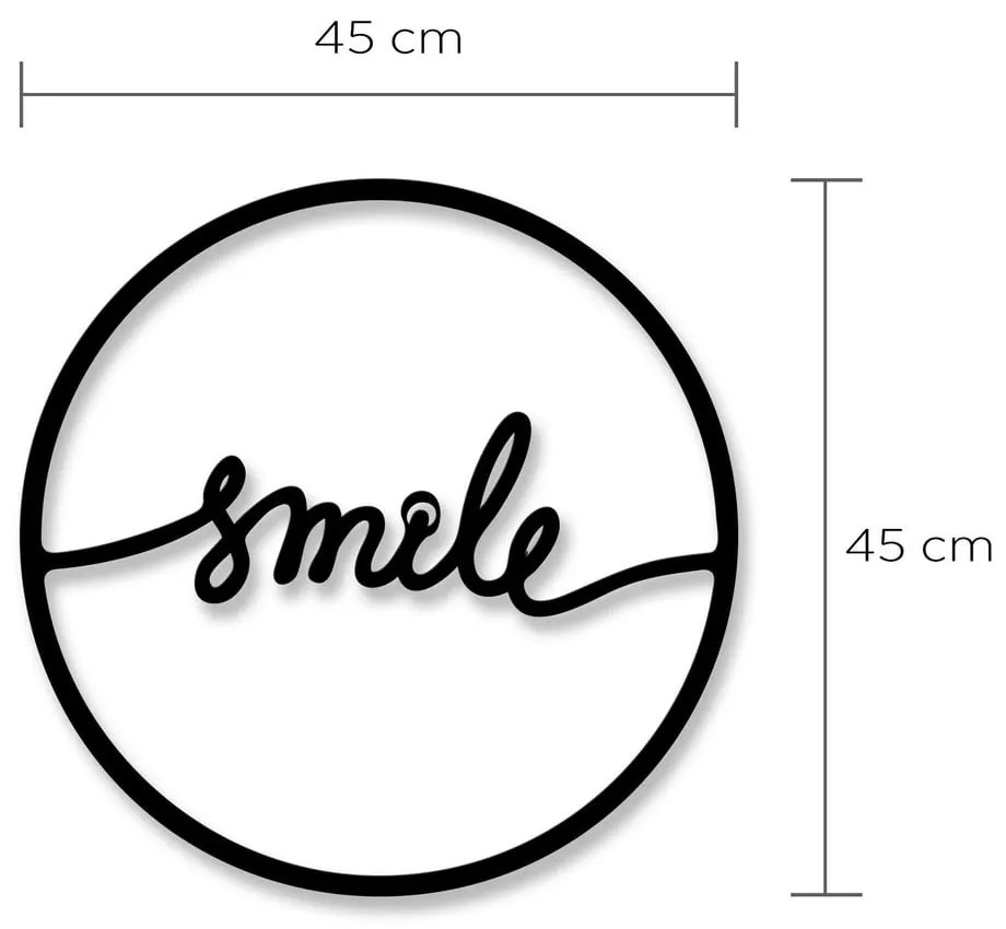Metalowa dekoracji ścienni Smile, ⌀ 40 cm