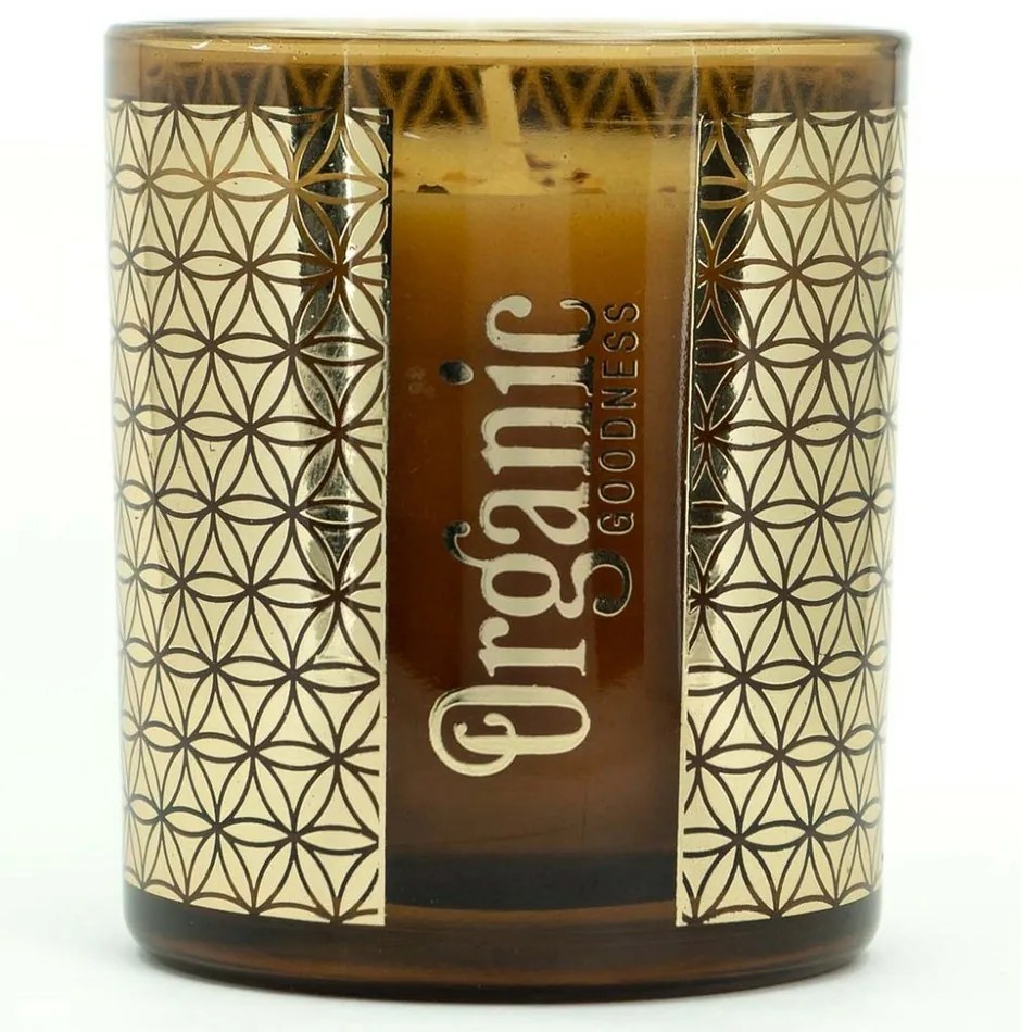 Organiczna świeca kadzidlana Lemongrass &Spice 200 g w szklanym słoiku ze złotą folią