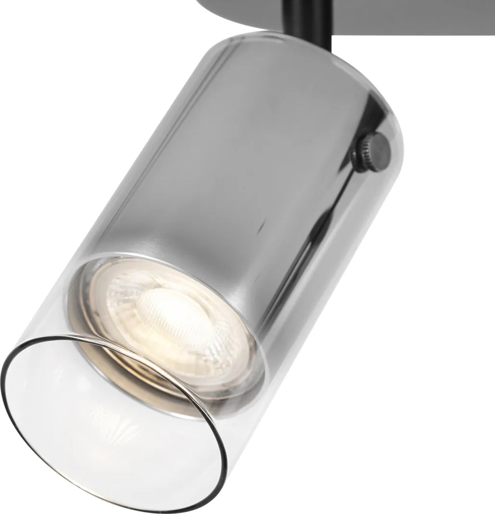 Nowoczesny reflektor sufitowy Gunmetal 2-punktowy obrotowy i regulowany - Drain