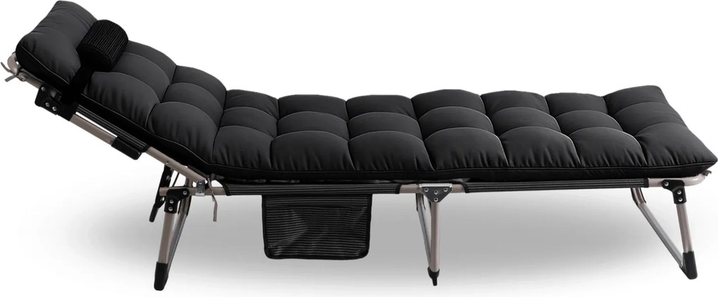Leżak Ogrodowy VENUS 190x73 cm Czarny