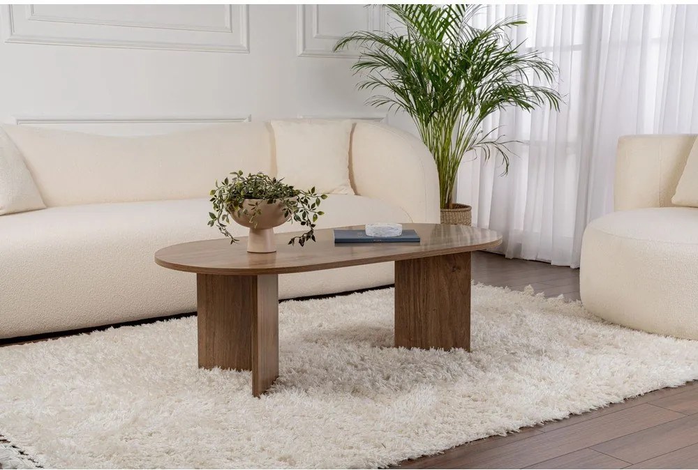 Ciemnobrązowy stolik w dekorze orzecha 60x119 cm Sable – Kalune Design