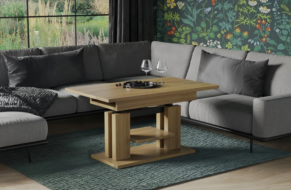 Ława rozkładana podnoszona ISO 110(170)x65 dąb natura ENDO