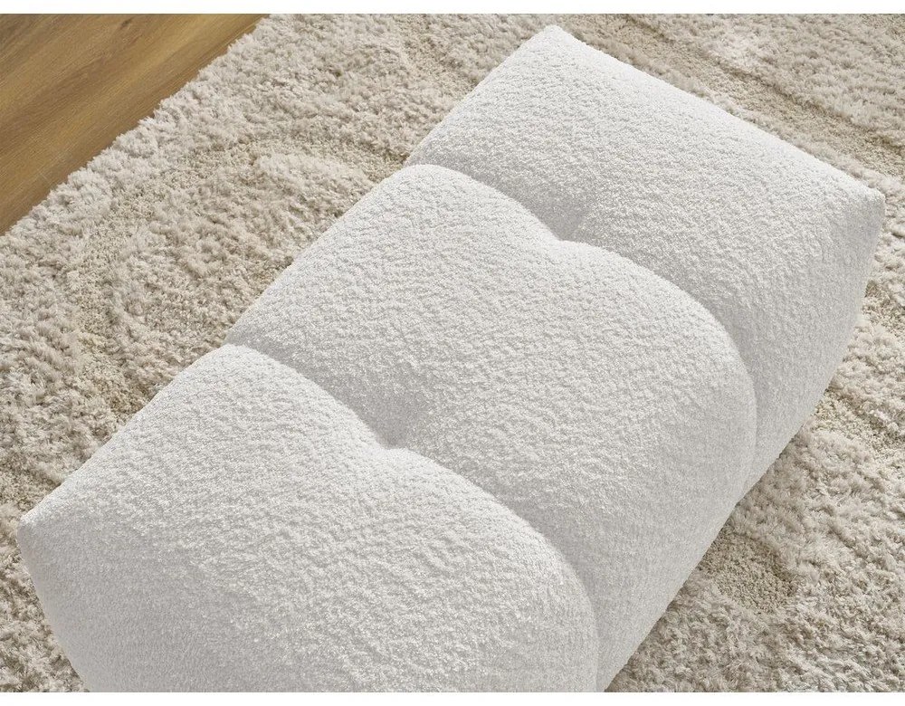 Biały podnóżek z materiału bouclé Roxelane – Bobochic Paris