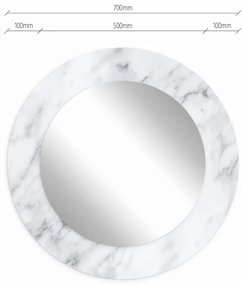 Lustro okrągłe MORENA WHITE MARBLE 70cm biały marmur BALTICA DESIGN