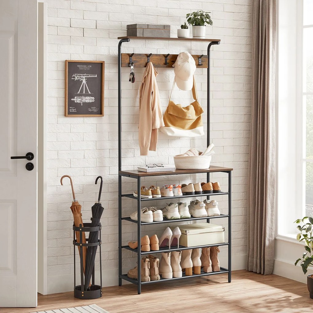 Wieszak Stojak na Ubrania, regał na buty - HSR408B01