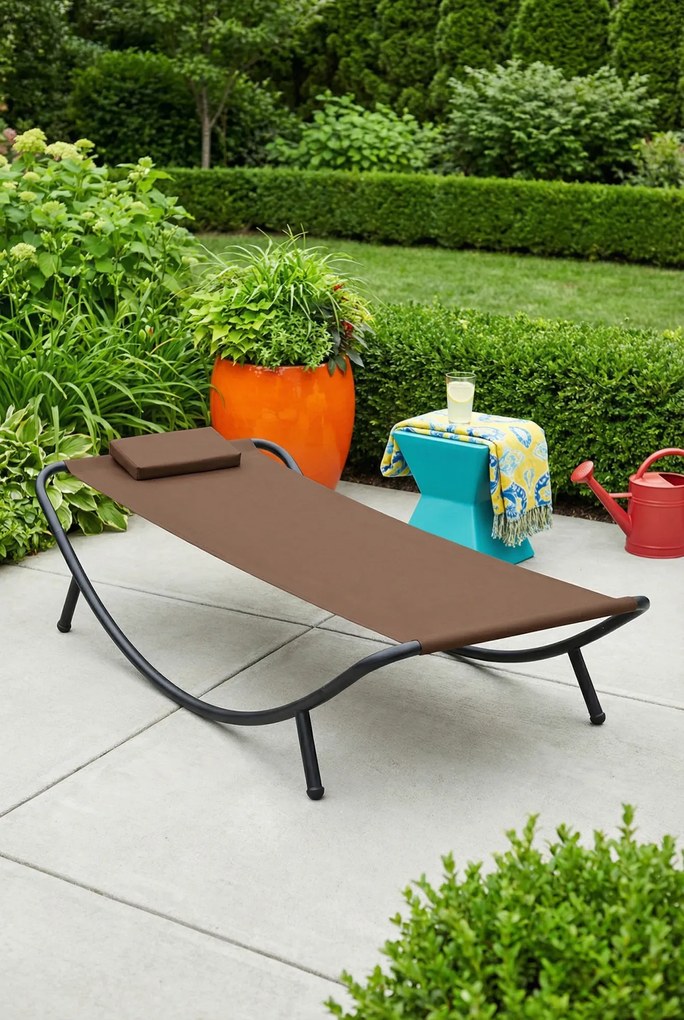 Brązowa leżanka do ogrodu, na taras Z8-T86