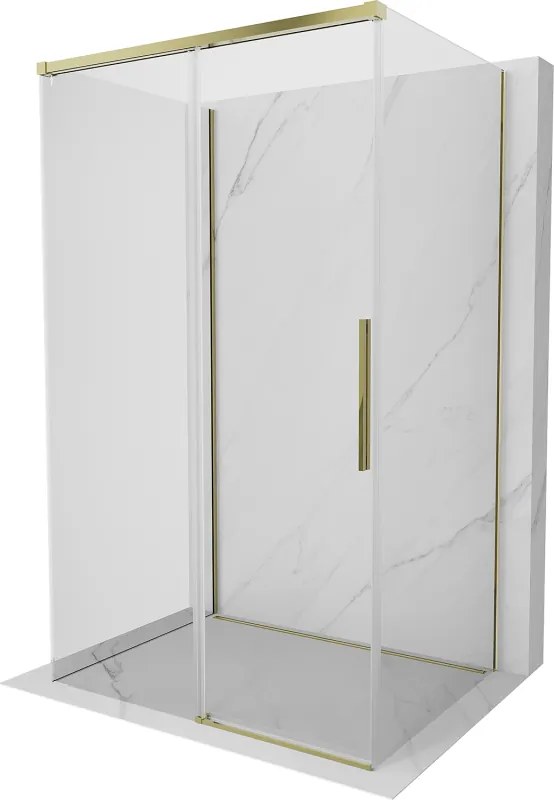 Mexen Rox-3S kabina prysznicowa 3-ścienna rozsuwana 115 x 80 cm, transparent, złota - 8C2-115-080-50-00-3S