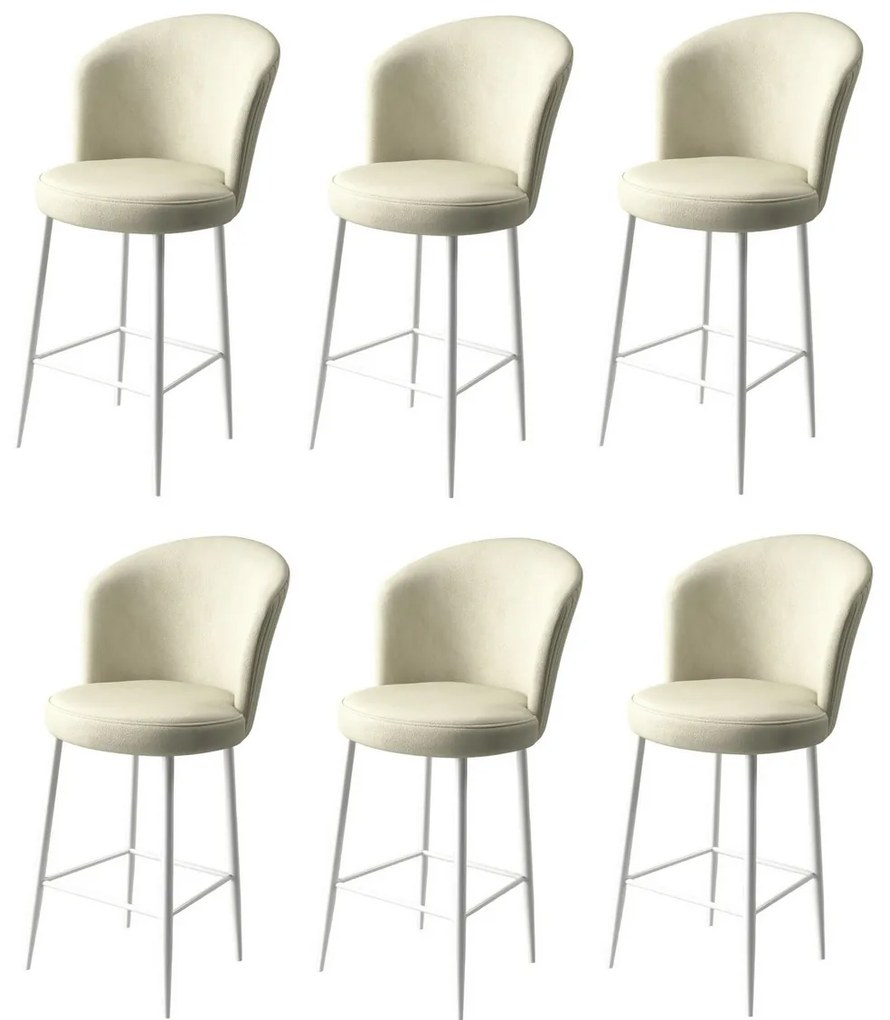 Zestaw krzeseł barowych Fora Cream and White, 6 szt., 6 szt.