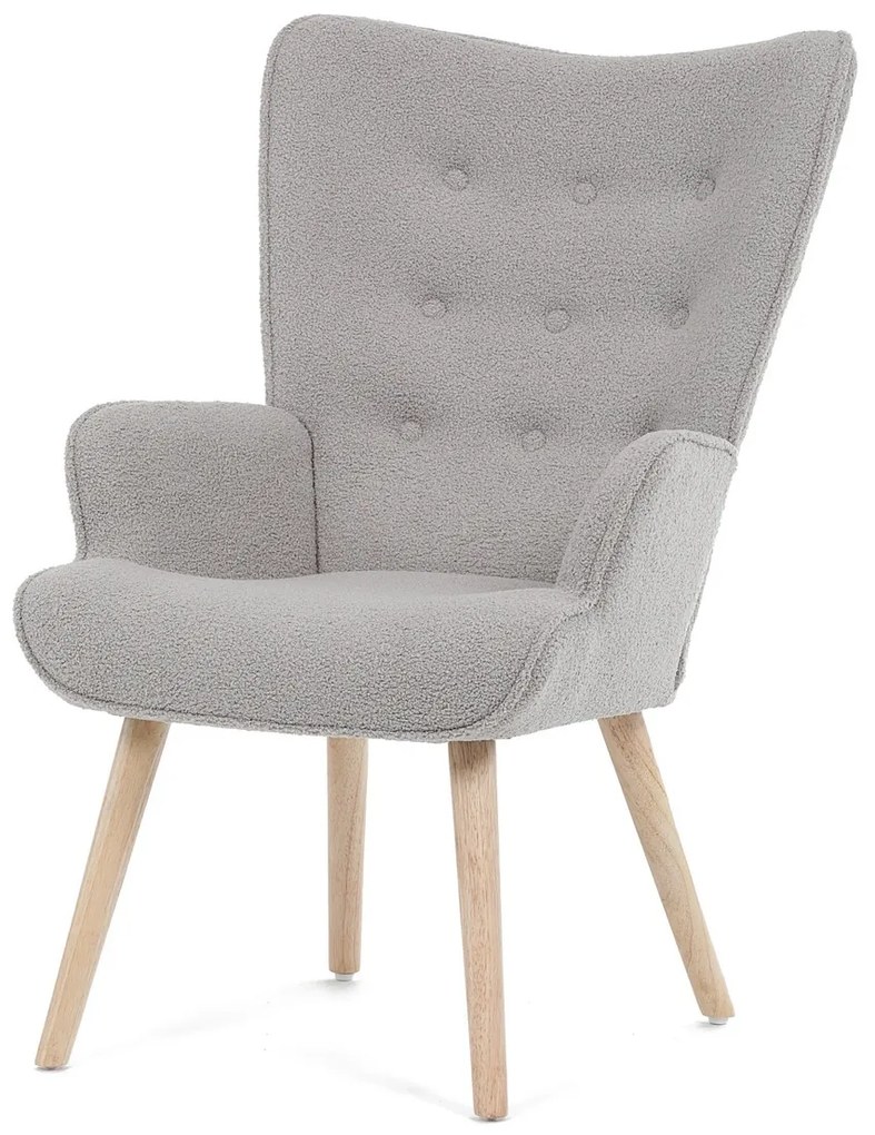 Fotel uszany Bouclé GREY2, szary